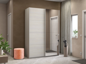 Шкаф-купе Прайм 2-х дверный ДСП/Зеркало/Доводчики 160х57х230