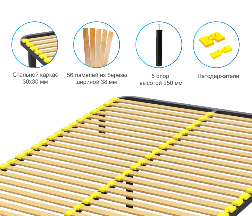 Ортопедические основания, Ортопедическое основание 180х200 см с узкой ламелью