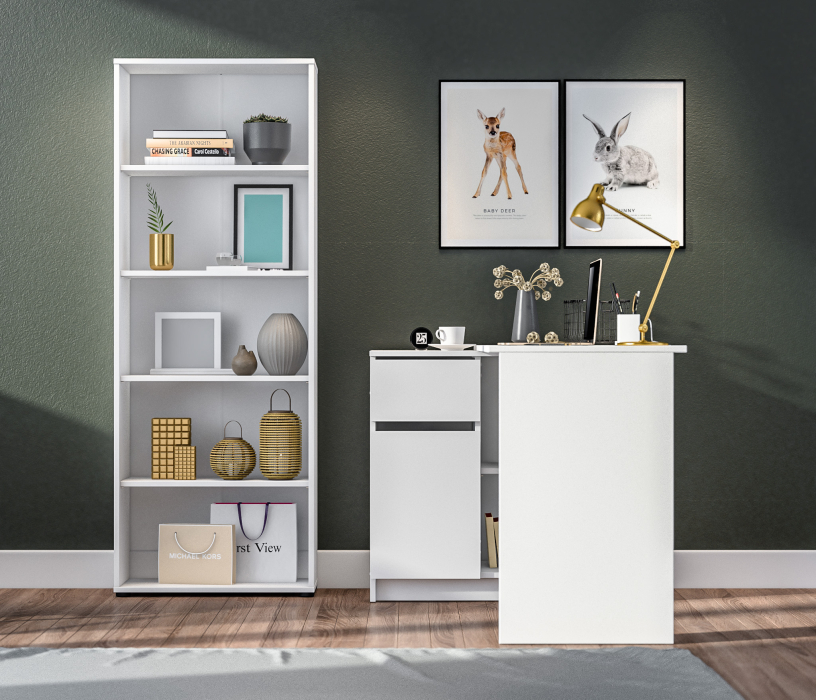 Открытые, Комплект Альфа Стол СБ-2955 и Стеллаж СБ-2956