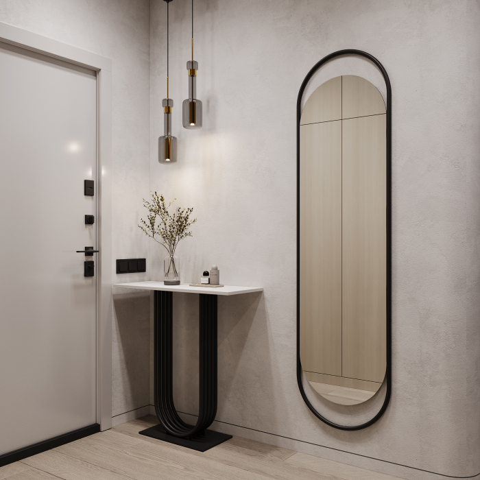 Журнальные столики, Стол консольный с металлическим подстольем ARFEO (Черный) 80*35*80