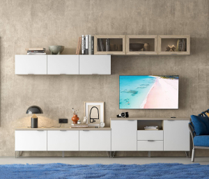 Анима, дуб серый, белый Мебель для гостиной