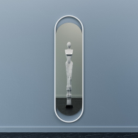 Зеркала в спальню, Дизайнерское настенное зеркало GENGLASS Evelix L в металлической раме