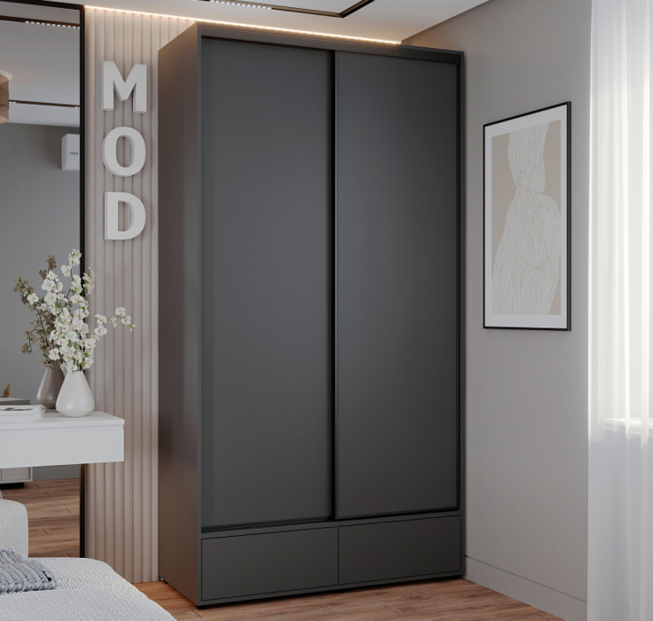 Шкафы-купе 2-х дверные, Шкаф-купе 2-дв  MOD 1200 лдсп/лдсп  (в2390*ш1232*г620)