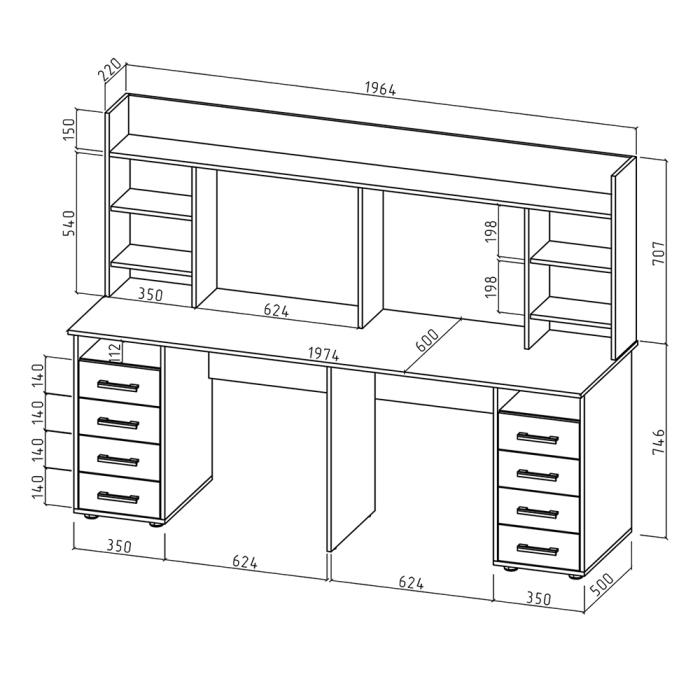 Прямые, Письменный стол Остин-20