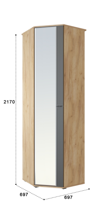 Угловые шкафы, Шкаф угловой Эмилия ЭЛ-14К с зеркалом
