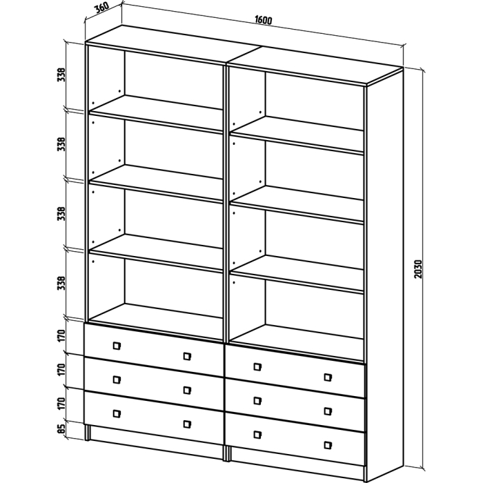 Шкафы распашные, Шкаф Бостон-22