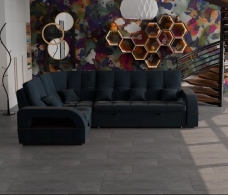 Диваны угловые в гостиную, Модульный диван Майами-3,микровелюр,антивандальная и водостойкая ткань,венеция