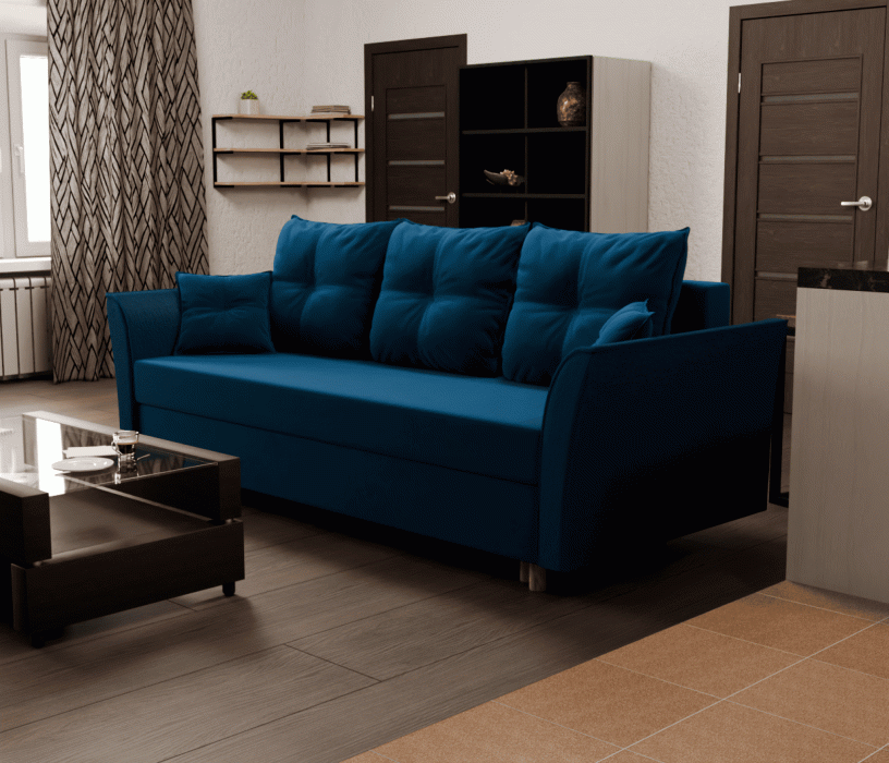 Диваны еврокнижки, Прямой диван Пандора,еврокнижка,велюр