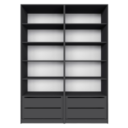 Шкаф распашной Е1 Локер 162х52.5х220 см,с двумя комплектами полок и двумя модулями